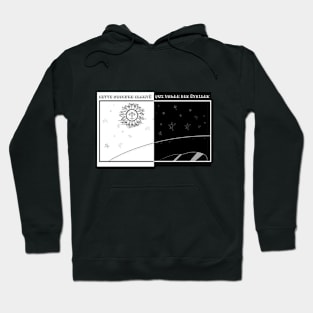 Sun Black and White Print Hoodie